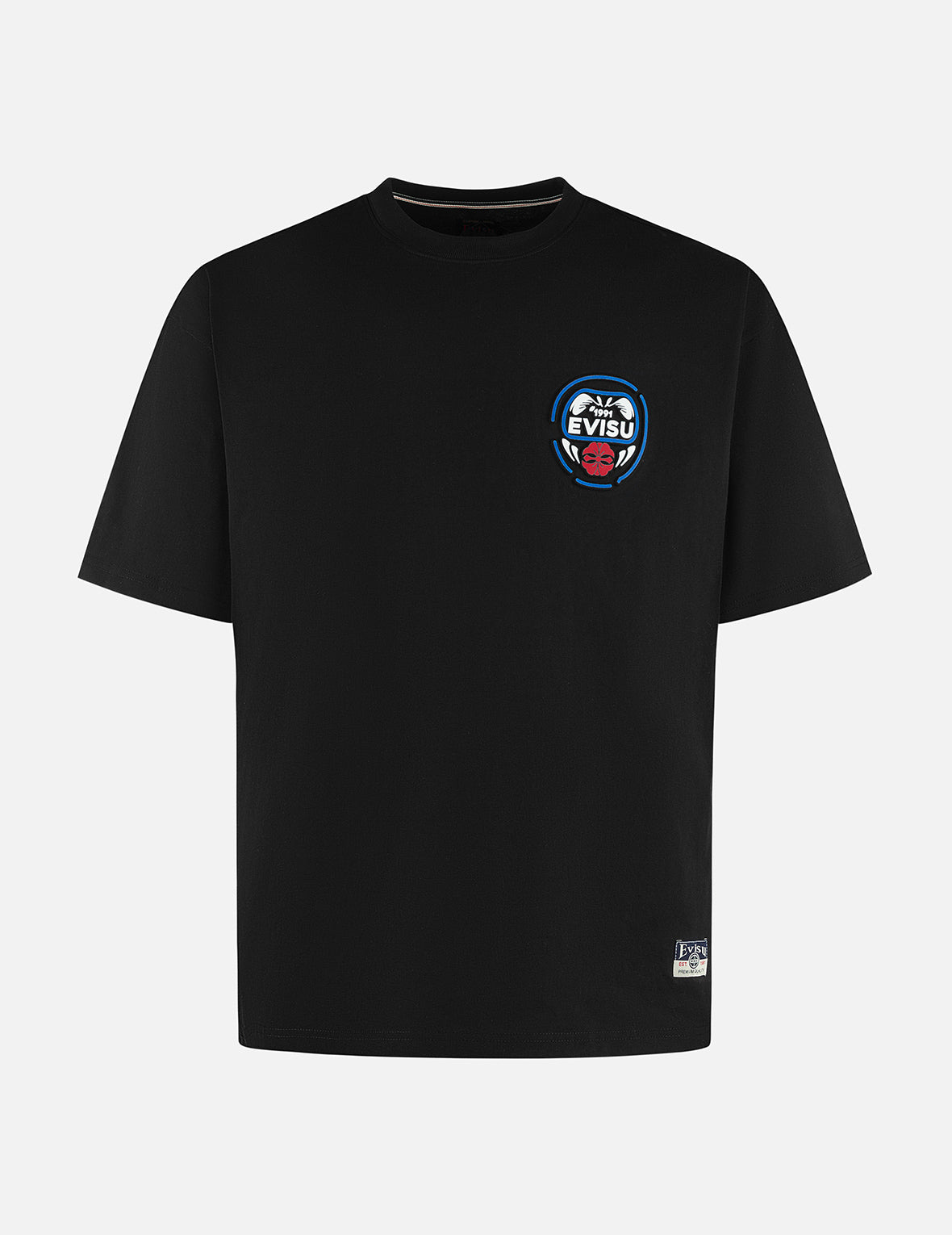 Daruma Emboss Print Loose Fit T-Shirt